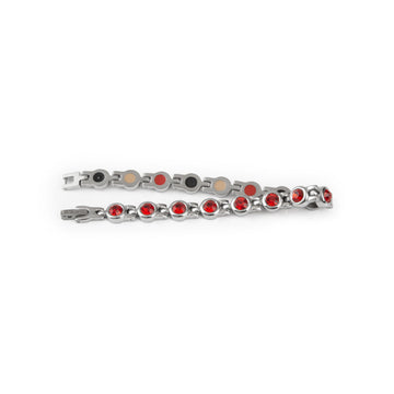Ruby - Negative Ion Bracelet, Stainless Steel with Red Crystals